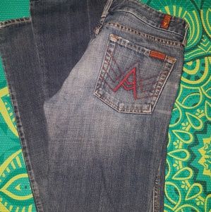 7 For All Mankind Bootcut Red "A" Pocket